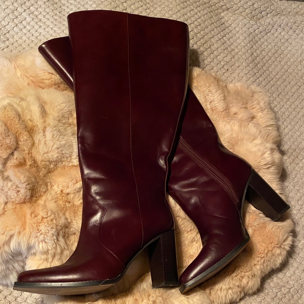 Vince Camuto Dark Red Heeled Boots